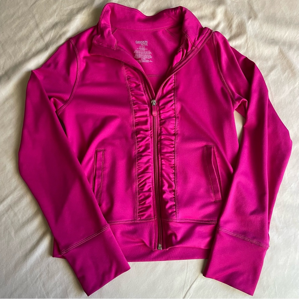 Danskin now girls workout jacket- size L